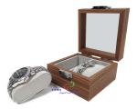 Uhrenkoffer Uhrenbox Schmuckkoffer Schmuckkasten mit Glasdeckel für 2 Uhren